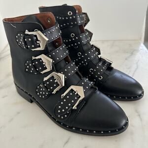 Leather buckle boots size 37